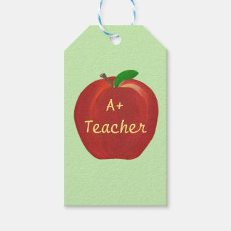 Red Apple Painting A+ Teacher Gift Cards Gift Tags
