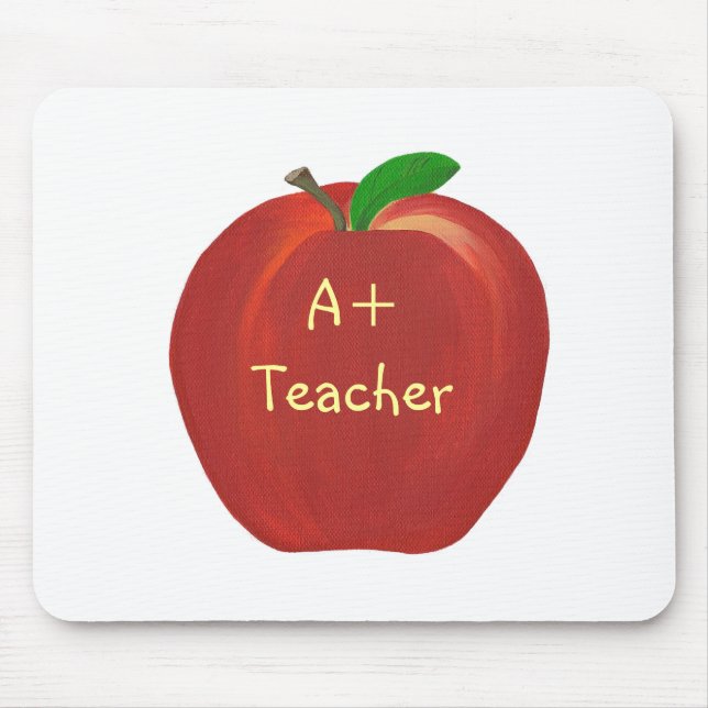Red Apple Painting, A+ Teacher mousepads (Front)
