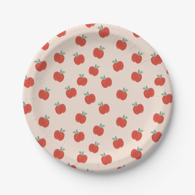 Red Apple  Paper Plates (Front)