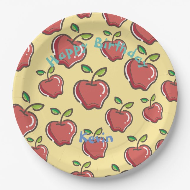 Red Apple Paper Plates (Front)