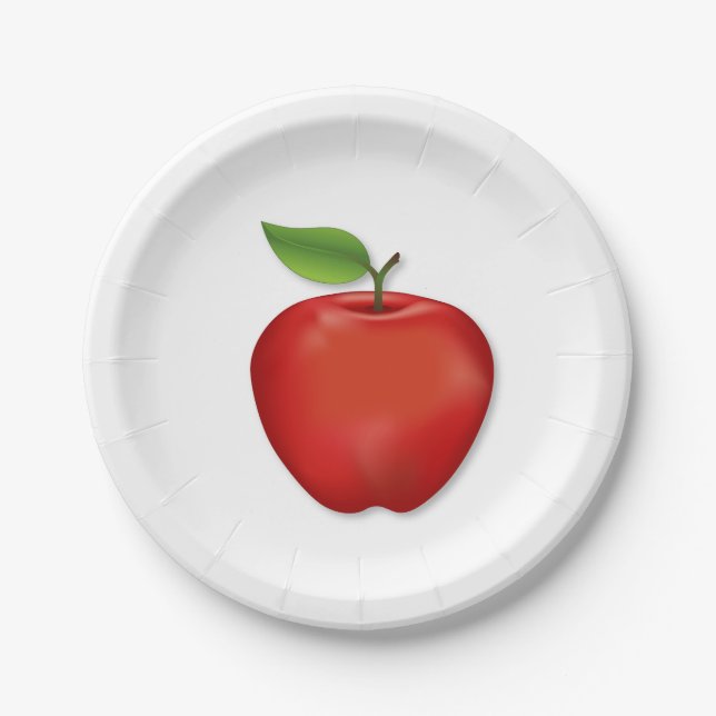 Red Apple  Paper Plates (Front)