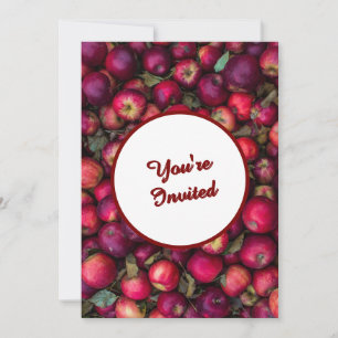 Red Apple Party Customizable Invitation