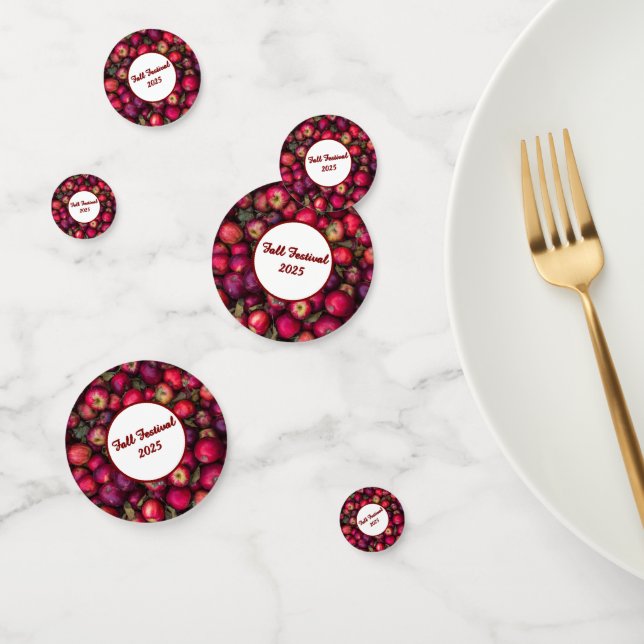Red Apple Party Customizable Table Confetti (Group)