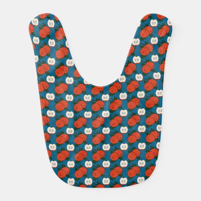 Red Apple Pattern Baby Bib (Front)
