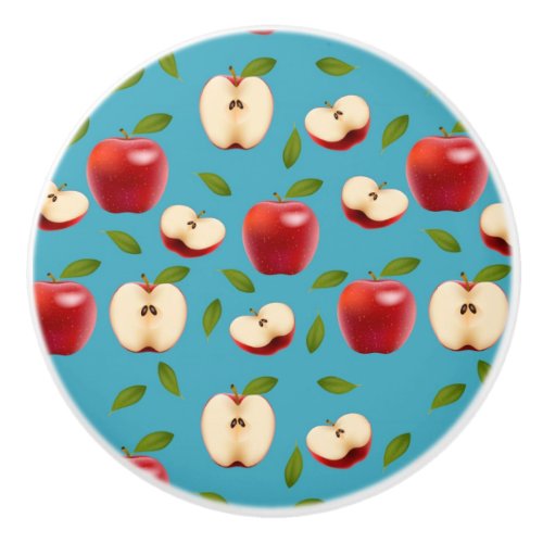 Red Apple Pattern Ceramic Knob