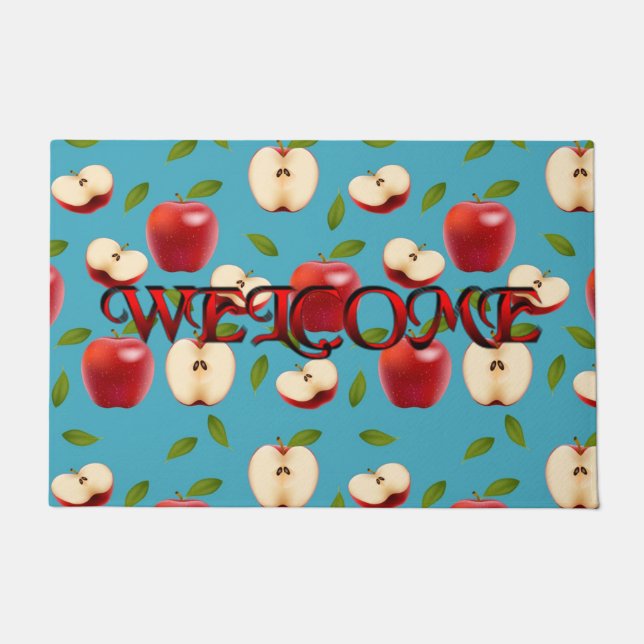 Red Apple Pattern Doormat (Front)