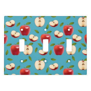 Red Apple Pattern Light Switch Cover