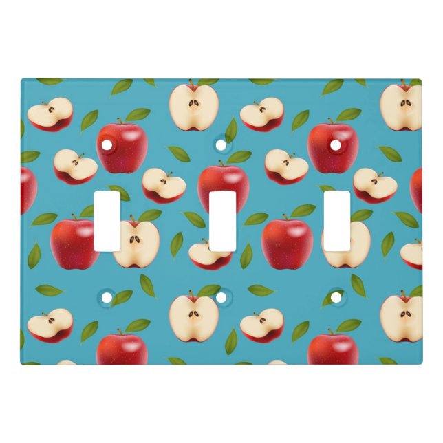 Red Apple Pattern Light Switch Cover (Front)