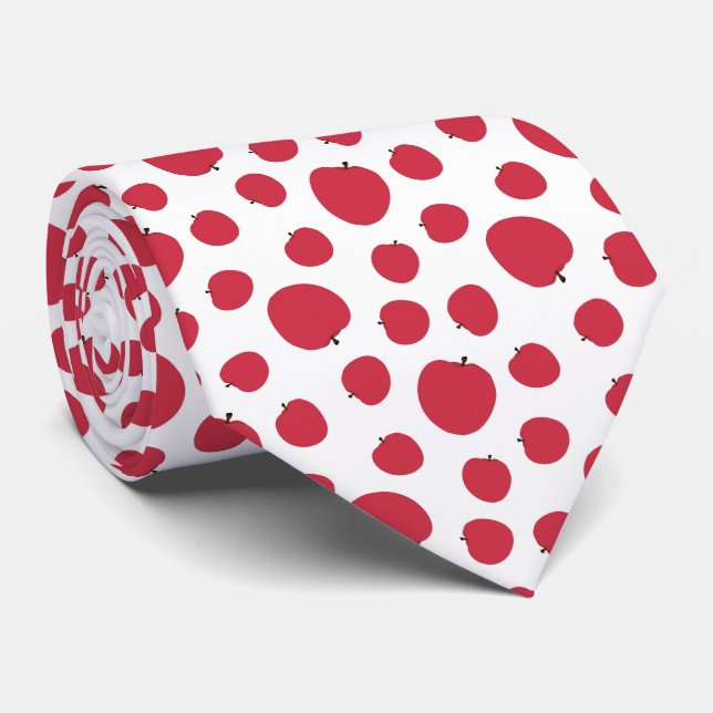 Red apple pattern neck tie (Rolled)