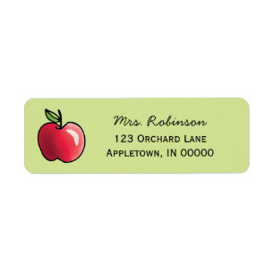 Red Apple Personalized Label