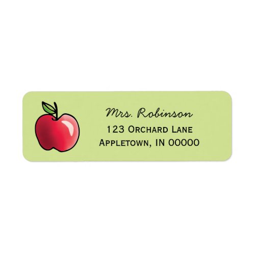 Red Apple Personalized Label