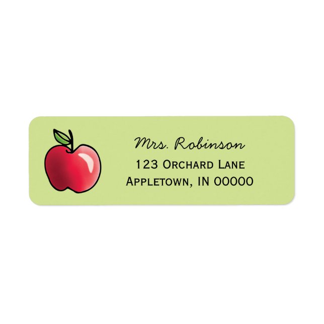 Red Apple Personalized Label (Front)
