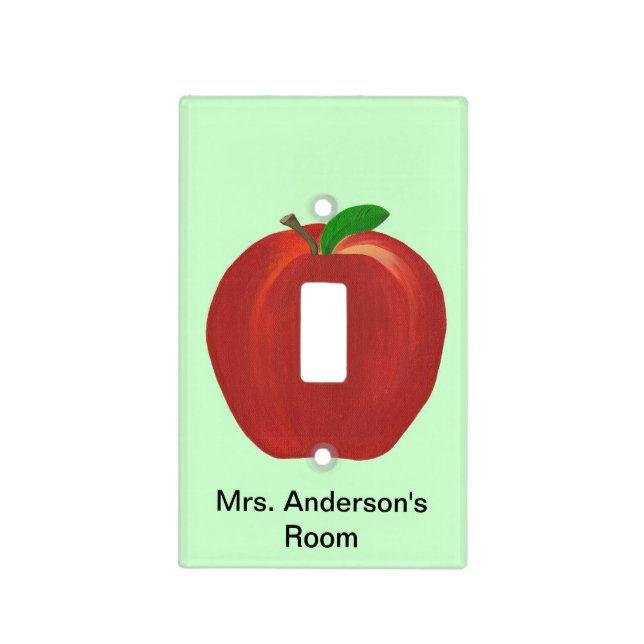 Red Apple Personalized Light Switch Covers (Front)