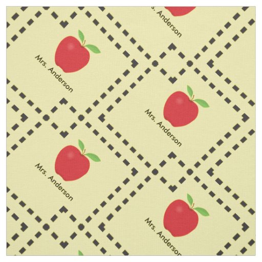 Red Apple Personalized Teacher Fabric
