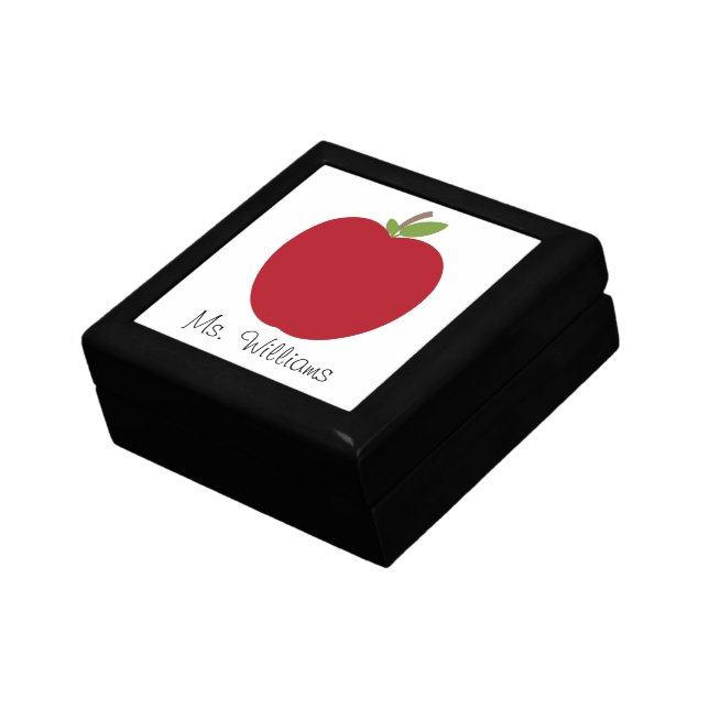 Red Apple Personalized Teacher Gift Box (Side)