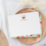 Red Apple | Personalized Teacher Stationery Flat Note Card