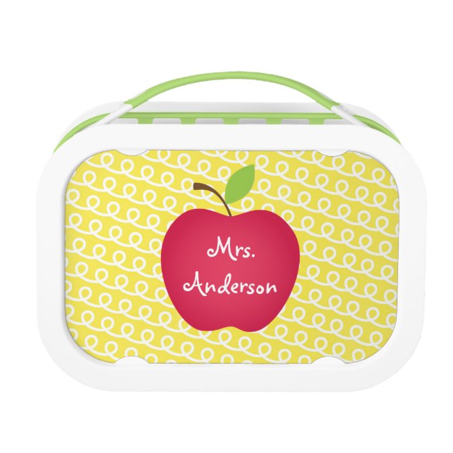 Red Apple Personalized Teacher's Lunch Box (Front)