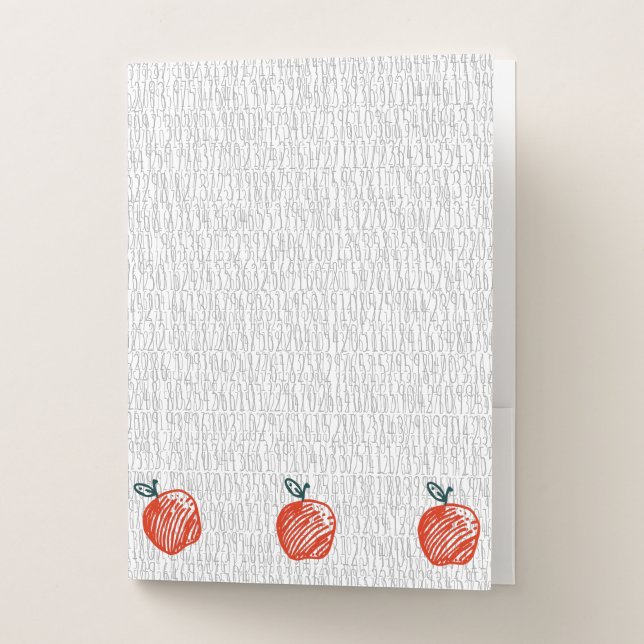 Red Apple Pi Math Teacher Numbers Folder (Front)