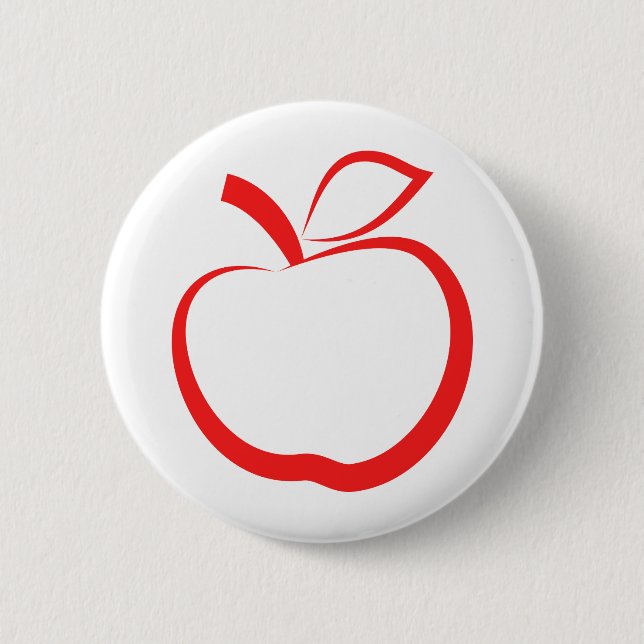 Red Apple Pinback Button (Front)