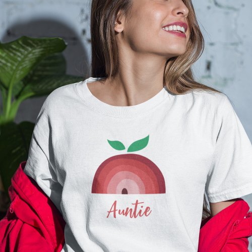 Red Apple Rainbow Auntie T_Shirt