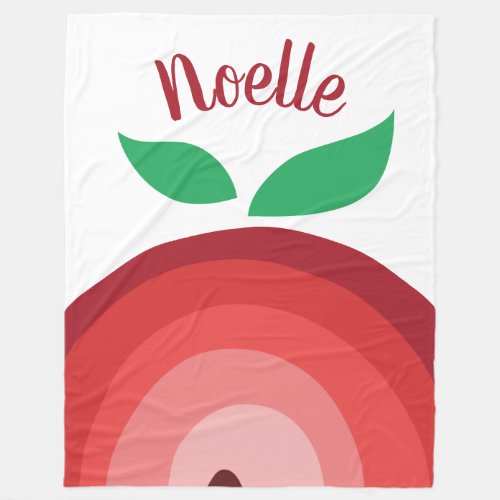 Red Apple Rainbow Fleece Blanket