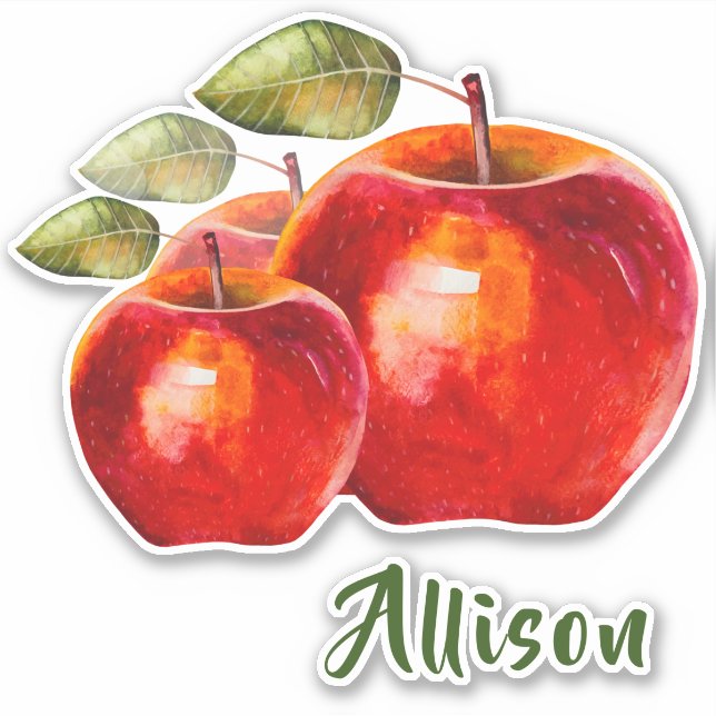 Red Apple’s Personalized Name Sticker (Front)