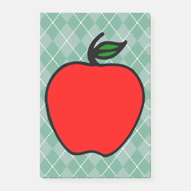 Red Apple School Post It Notes Gift (Front)