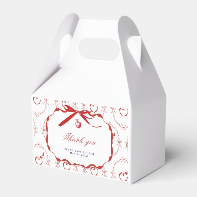 red apple Shower Favor Box (Front Side)
