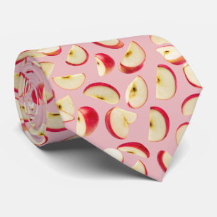 Red Apple Slice Pattern Neck Tie