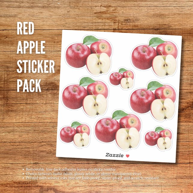 Red Apple Sticker Sheet (Red Apple Stickers)