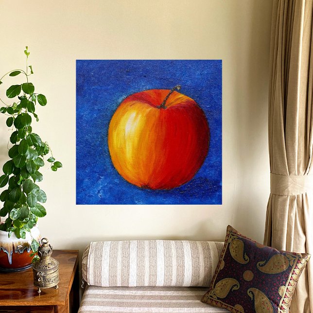 Red Apple - Still Life Painting Canvas Print (Creator Uploaded)