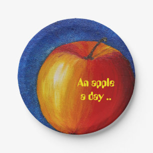 Red Apple - Still Life Painting Paper Plates