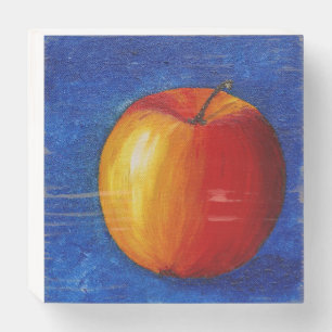 Red Apple - Still Life Painting Wooden Box Sign