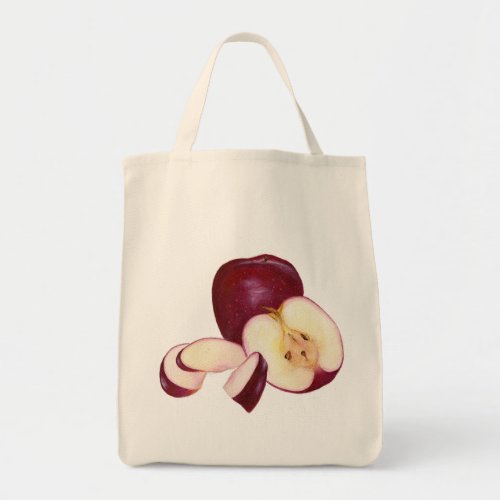Red Apple still life watercolor painting shopping Tote Bag