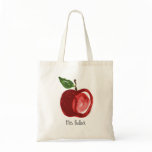 Red Apple Teacher Add Name Tote Bag Red Apple Teacher Add Name Tote Bag