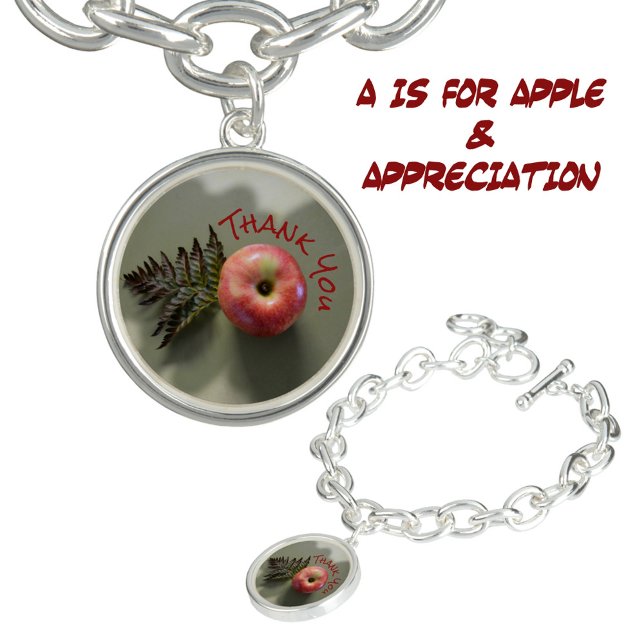 Red Apple Teacher Appreciation Thank You Bracelet (Creator Uploaded)