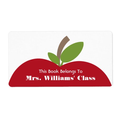 Red Apple Teacher Bookplate For Classroom