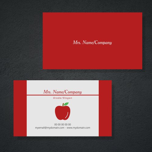 Red Apple Teacher Business Card
