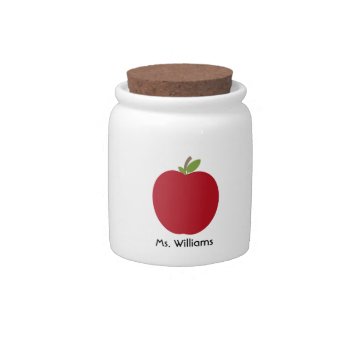 Red Apple Teacher Candy Jar by thepinkschoolhouse at Zazzle
