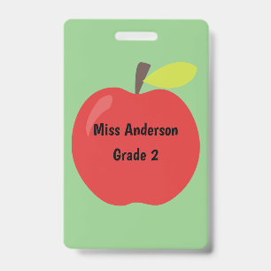 Red Apple Teacher Custom Classroom Badge