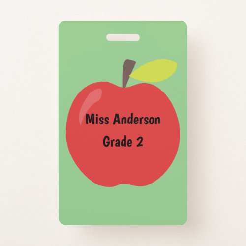 Red Apple Teacher Custom Classroom Badge