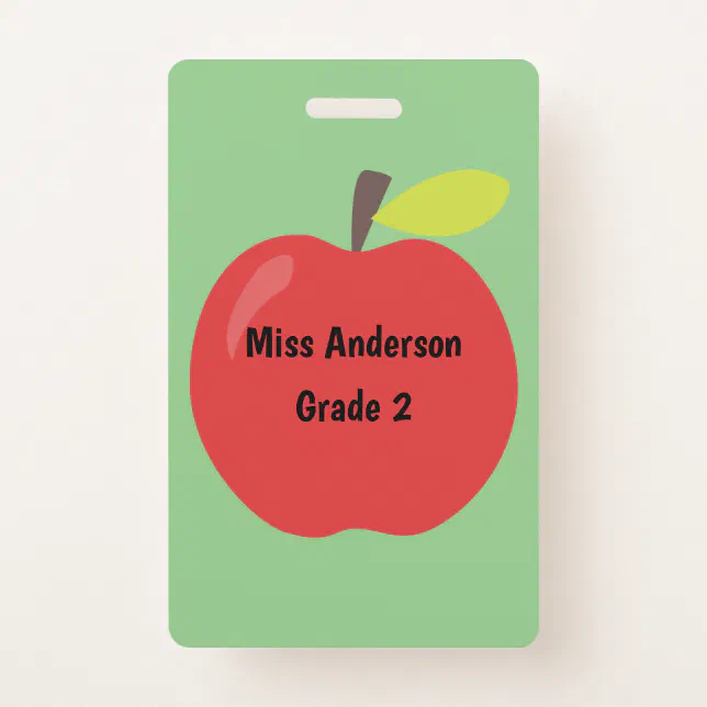 Red Apple Teacher Custom Classroom Badge Zazzle