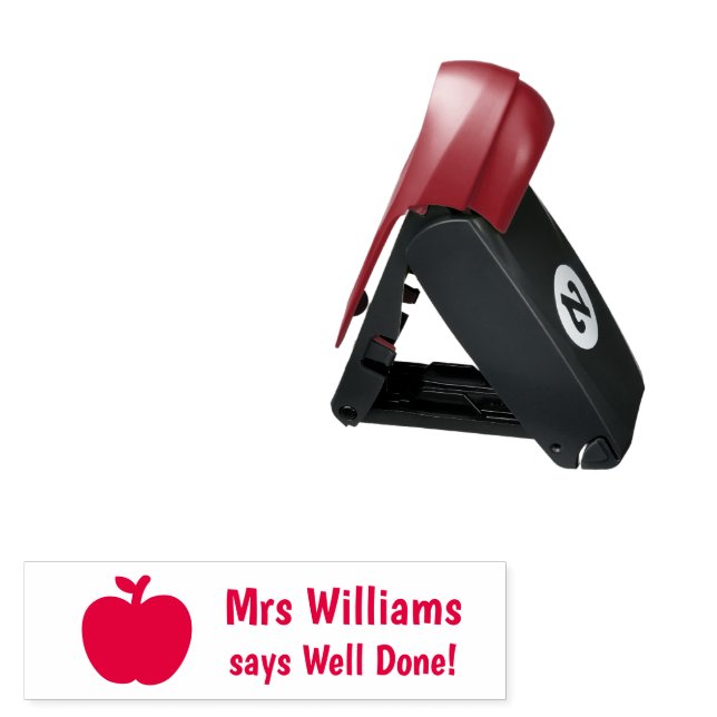 Red Apple Teacher Encouragement Pocket Stamp (Open with Design)