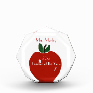 Red Apple Teacher of the Year (Change Year) Acrylic Award