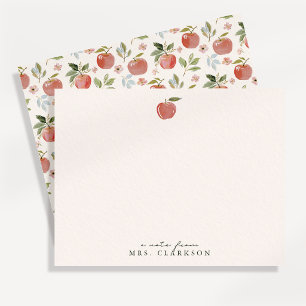 Red Apple Teacher Stationery Note Card