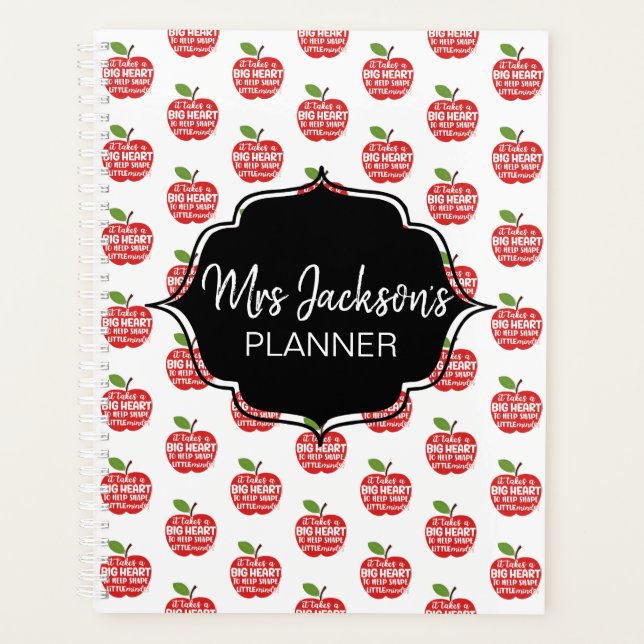 red apple Teacher thank you retirement Nursery Planner (Front)