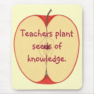 Red Apple Teachers Plant Seeds, Knowledge Mousepad