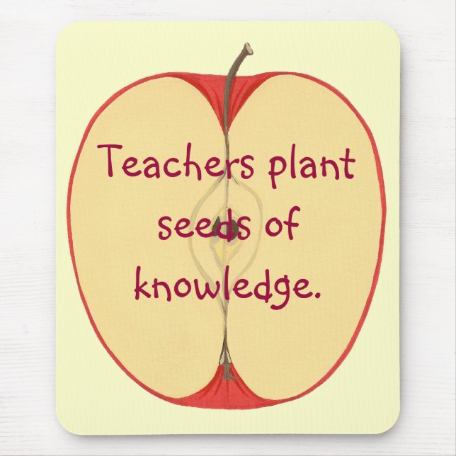Red Apple Teachers Plant Seeds, Knowledge Mousepad (Front)