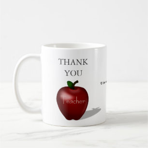 Red Apple "Thank You Teacher" Personalized Message Coffee Mug