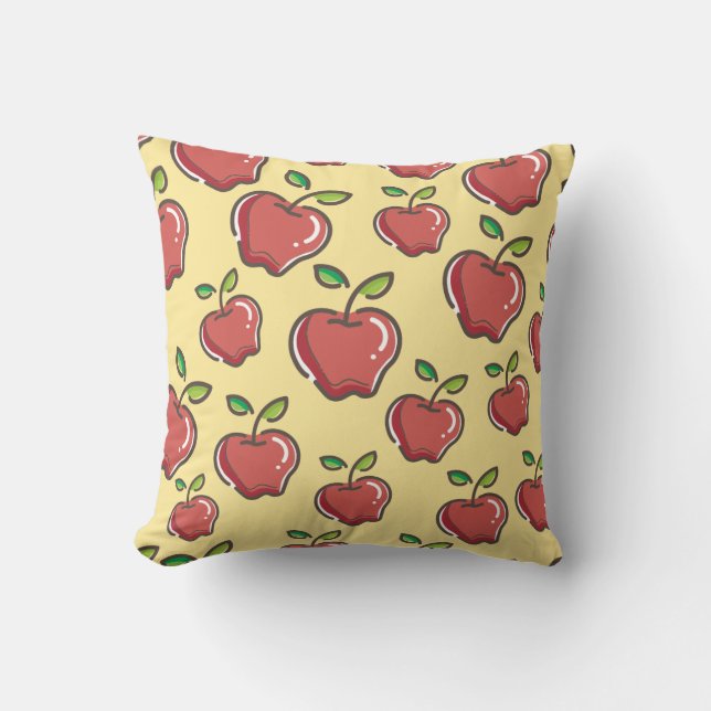 Red Apple Throw Pillow (Front)